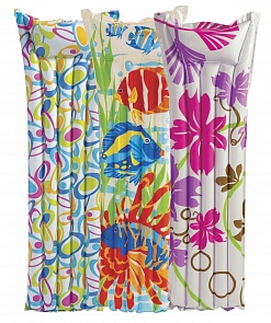 Матрас надувной с подголовником, 3 ярких принта (Intex, 59720)